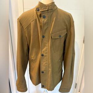 Simon Spurr Men’s Waxed Cotton Biker Motorcycle Jacket, XL